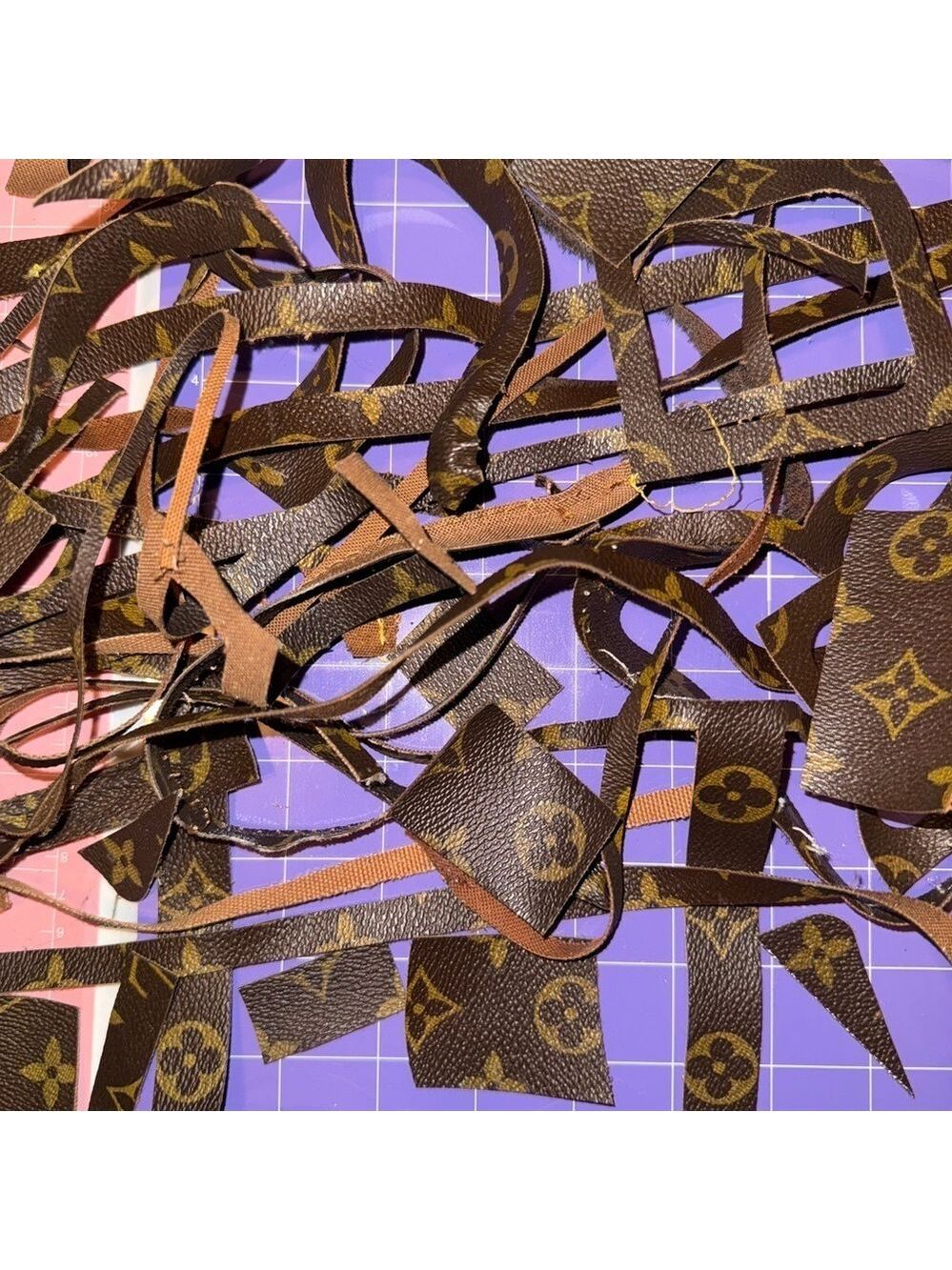 Louis Vuitton Brown Monogram Leather Scrap Pieces bundle 5 - Picture 3 of 11